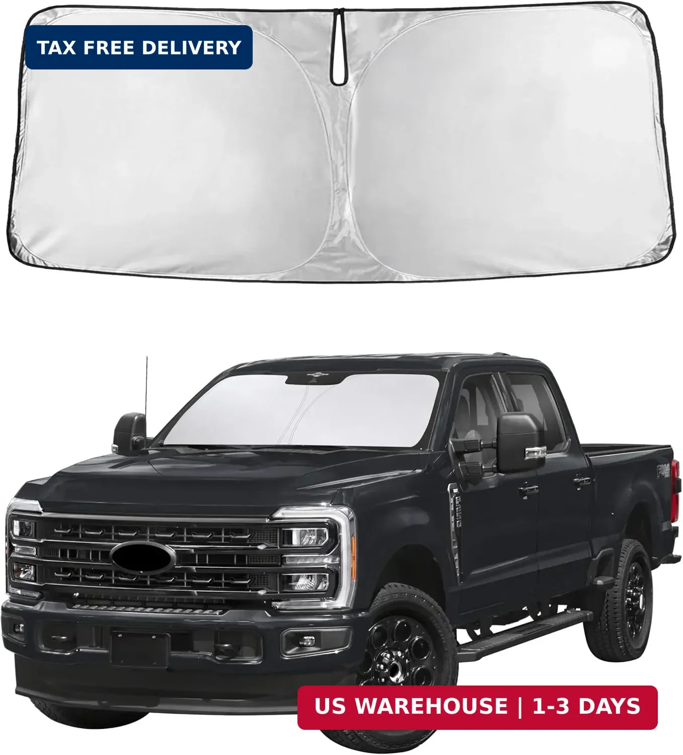 Windshield Sun Shade Fit for 2017-2024 2025 2026 Ford F250 Sunshade, Fro
