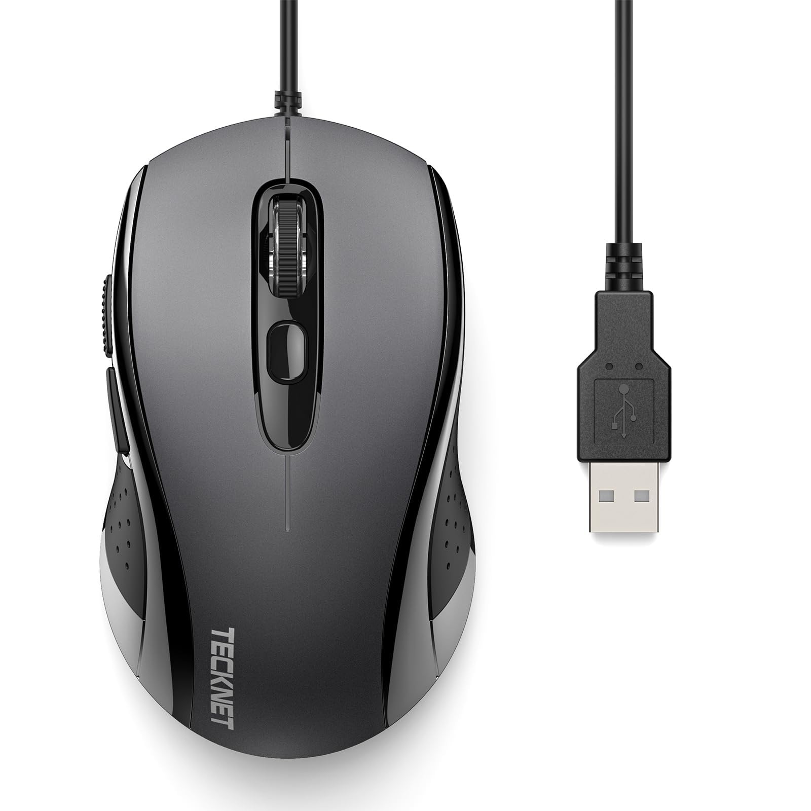 USB-A Wired Mouse for Laptop Computer with 6-Button,Home and Office 5FT Corde...