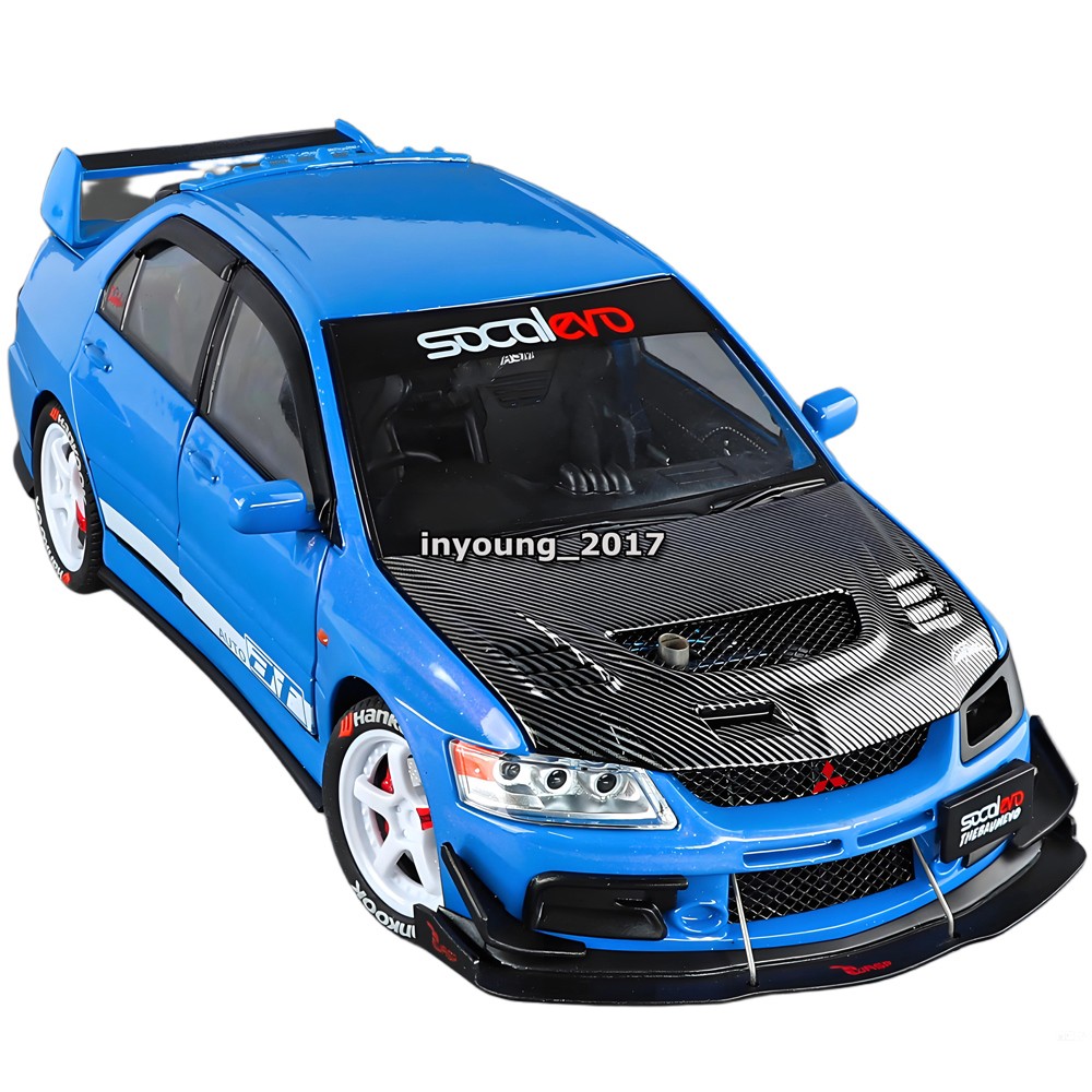 1:24 Mitsubishi Lancer EVO IX Model Car Diecast Toy Vehicle Kids Toys Gifts Blue