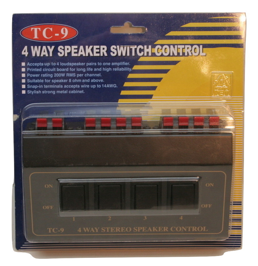 Technolink TC-9 4-Way Stereo Speaker Selector; 200 Watt Rating!