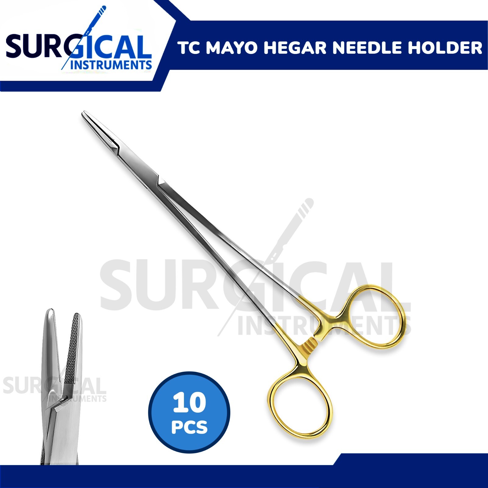 10 T/C Mayo Hegar Needle Holder Driver 12" Cross Serrated Surgical German Grade