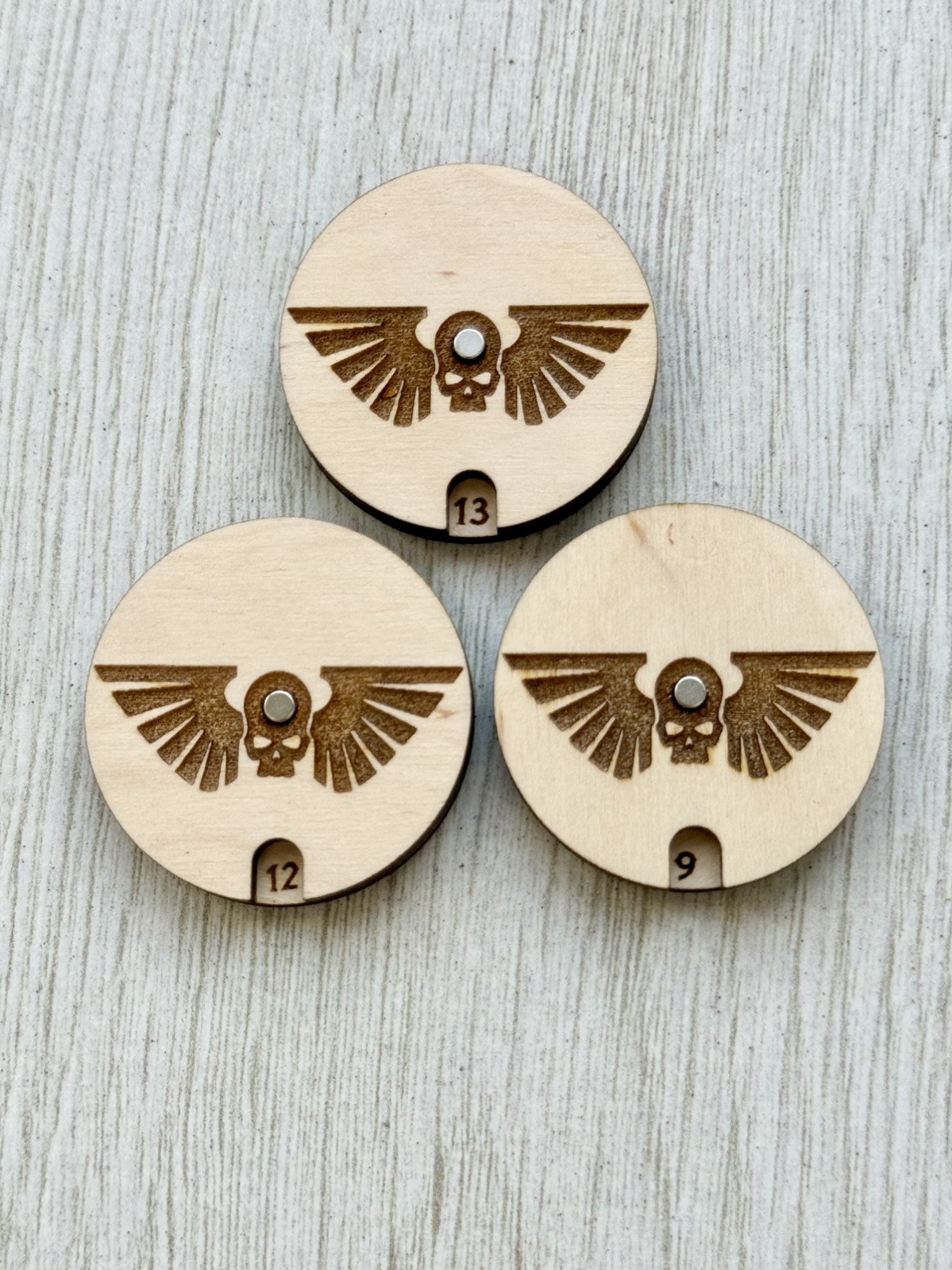 Warhammer 40k astra militarum 0-20 engraved wound counter wooden tracker set