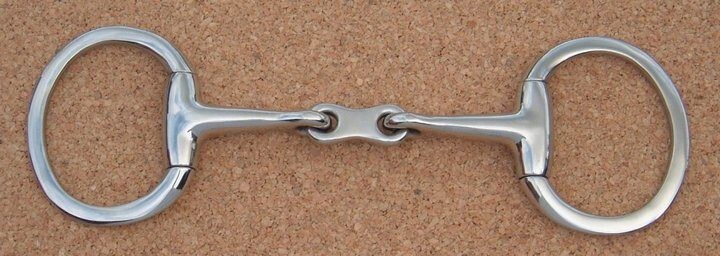 English or Western Saddle Horse 5" Eggbutt French Link / Dogbone Snaffle Bit