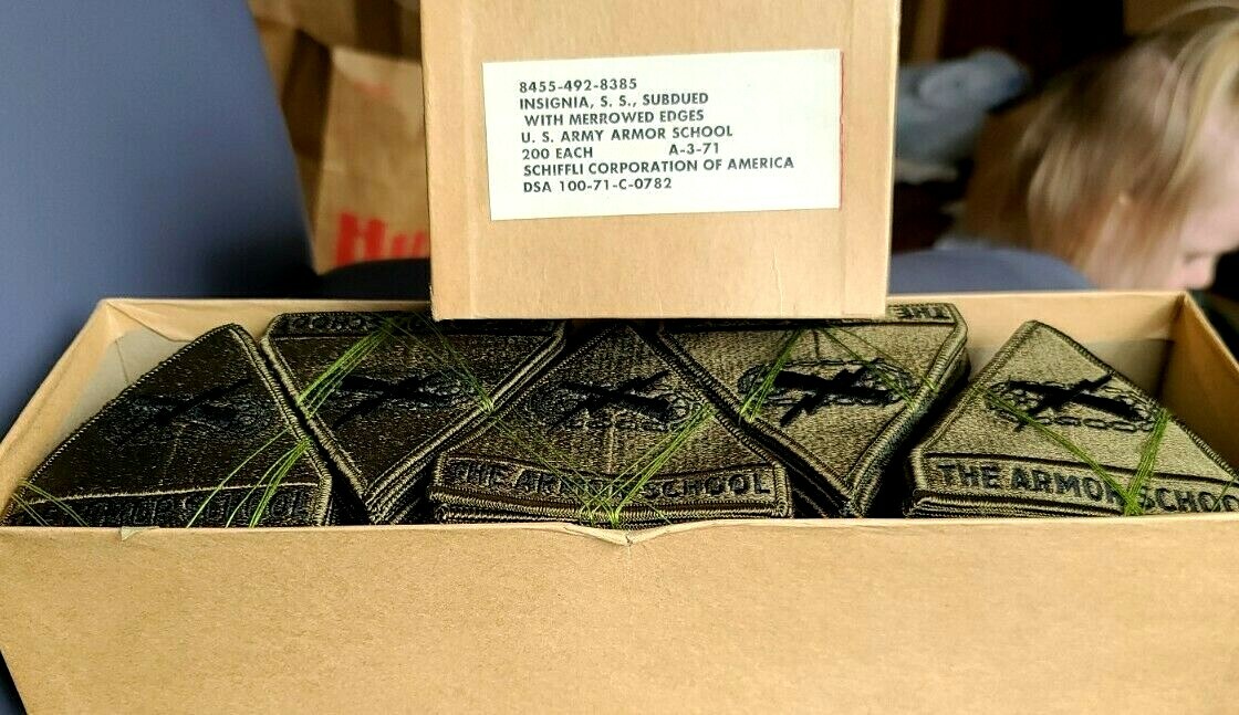 100 Vietnam Era Army Armor School with Merrowed Edges, OD DEALER LOT-WHOLESALE