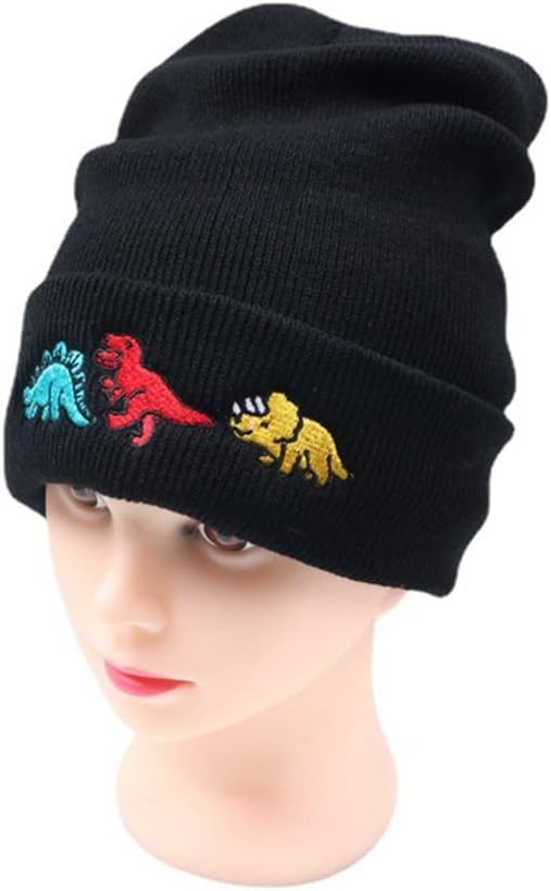 Totelux Cute Dinosaur Knitted Beanie Hats Embroidery Women Winter Hat Soft...