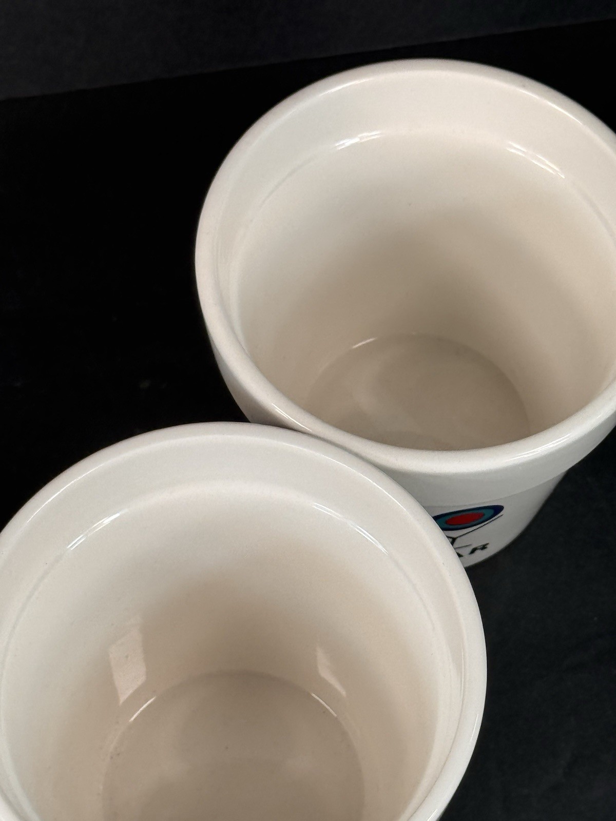 Set 2 Dylan’s Candy Bar Ceramic Flower Pot Planters White Colorful Logo