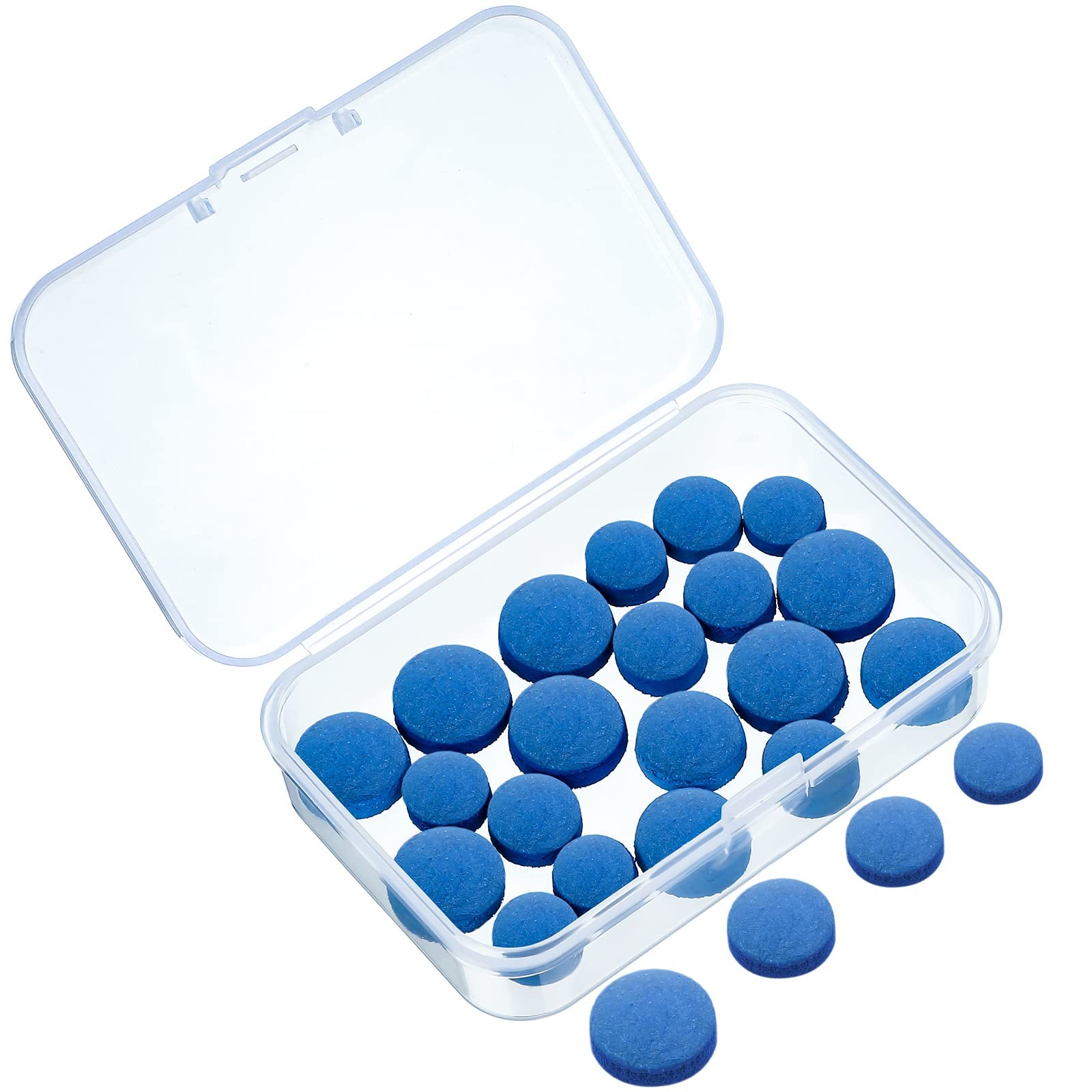 Gejoy 20 Pcs Billiard Pool Cue Tips Replacement Kit 9/10/12/13 mm, Blue