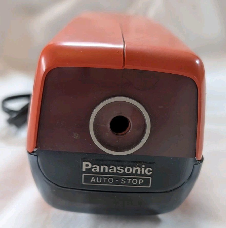 Vintage Panasonic Electric Pencil Sharpener Model KP-88A Orange MCM Space Age