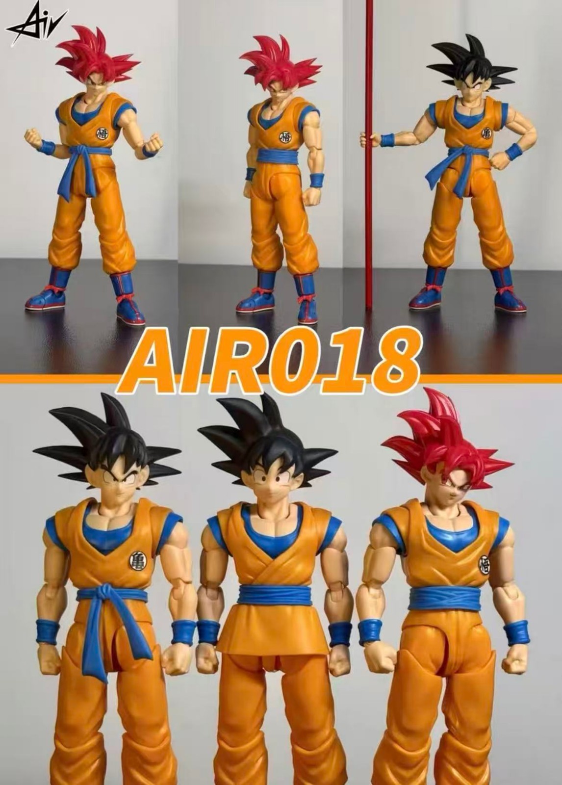 AIR018 custom Super Saiyan God RED Goku 1/12 shf Body Sculpt kit NO Figure