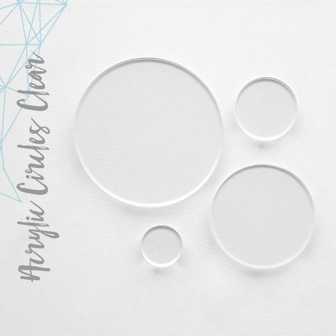 CLEAR ACRYLIC CIRCLE BLANK 1/16" THICK- (PACK 25-50-100) SELECT SIZE