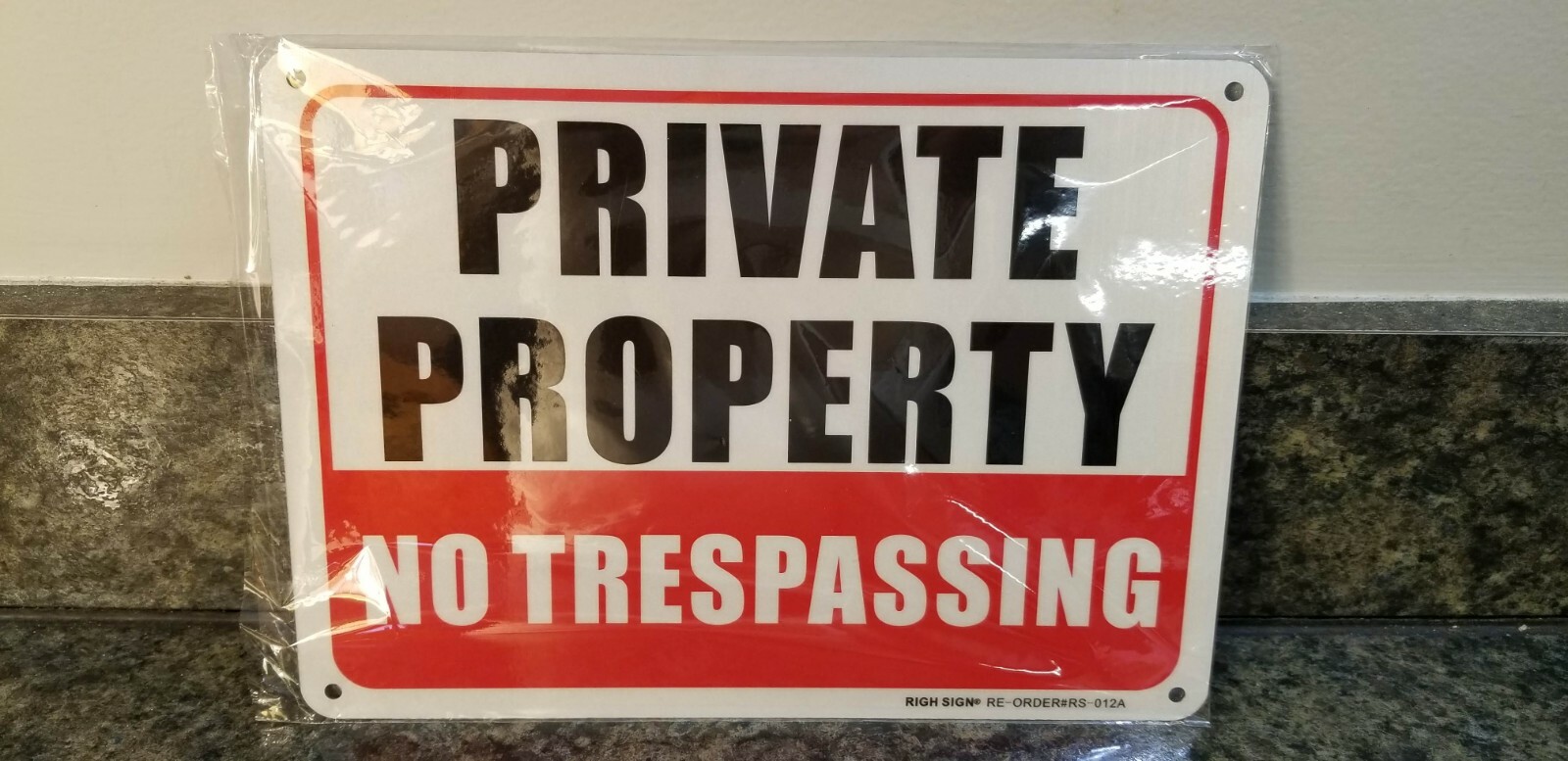 Metal Private Property No Trespassing Sign 9-7/8" x 7-1/8" NEW