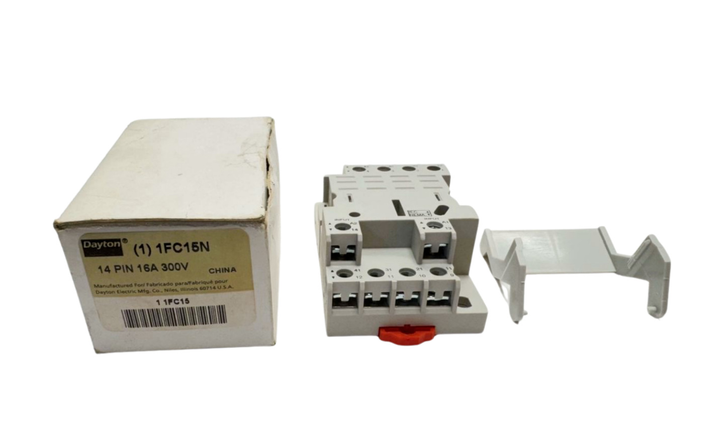 Dayton 1FC15N Relay Socket Base, 14 Pin, 16A, 300V **Free Shipping**