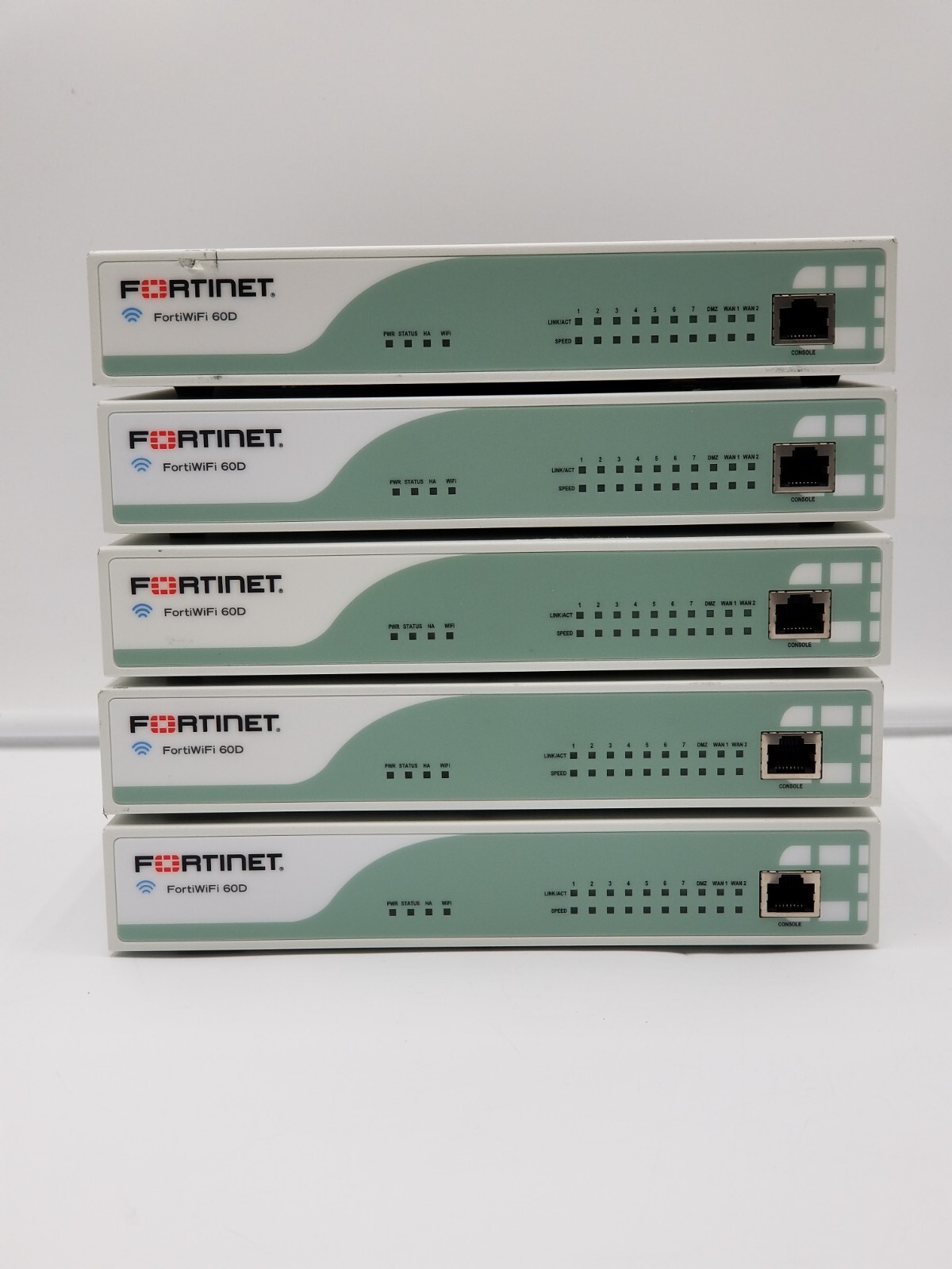 Lot of (5) Fortinet FWF-60D Network Firewall Security Appliance