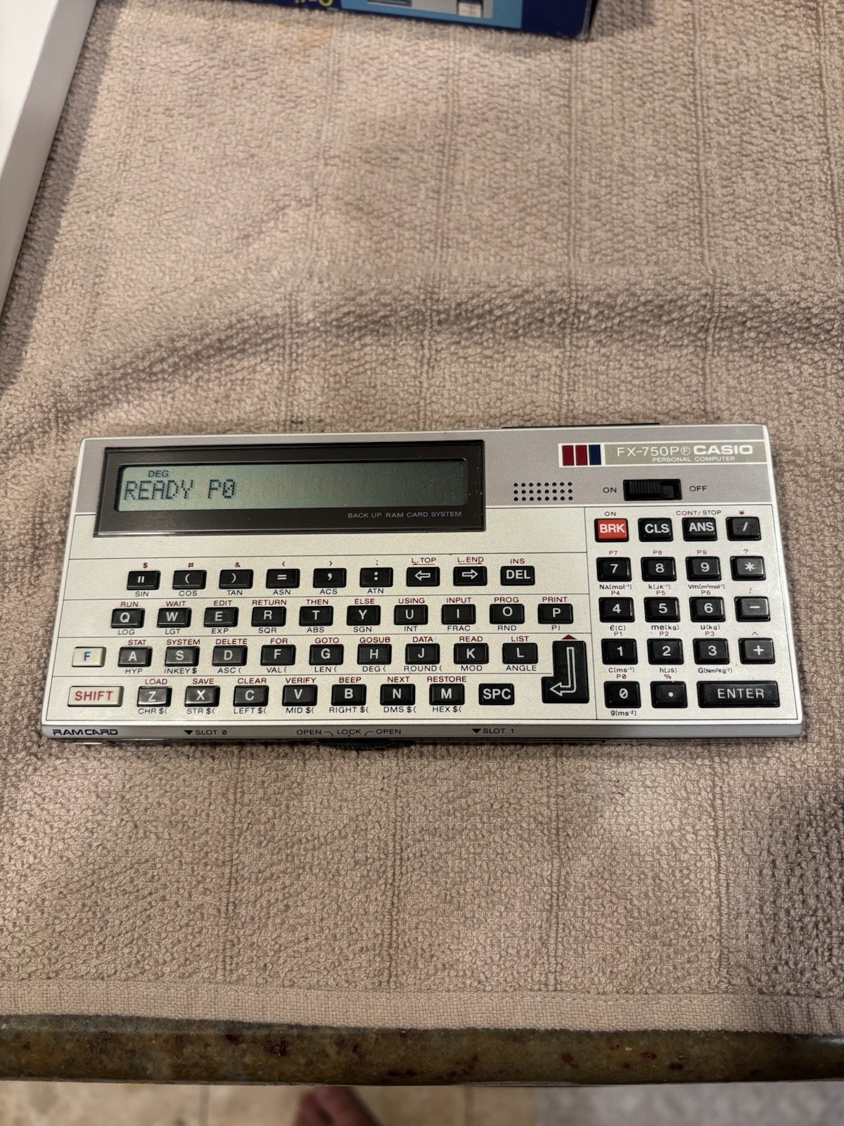 Casio FX-750P Programmable Computer w/ 2 RAM Cards Tested + Box