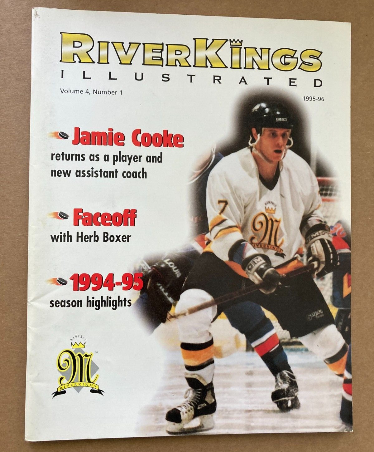 Memphis RiverKings Program, 1995-96, Vol 4, Number 1, Vintage, Rare
