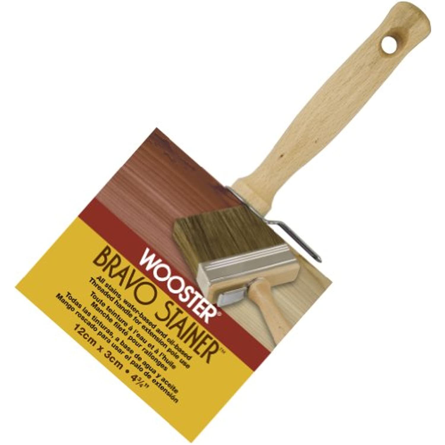Wooster Brush F5119-4 3/4 Bravo Stainer Bristle/Polyester Stain Brush, 4-3/4