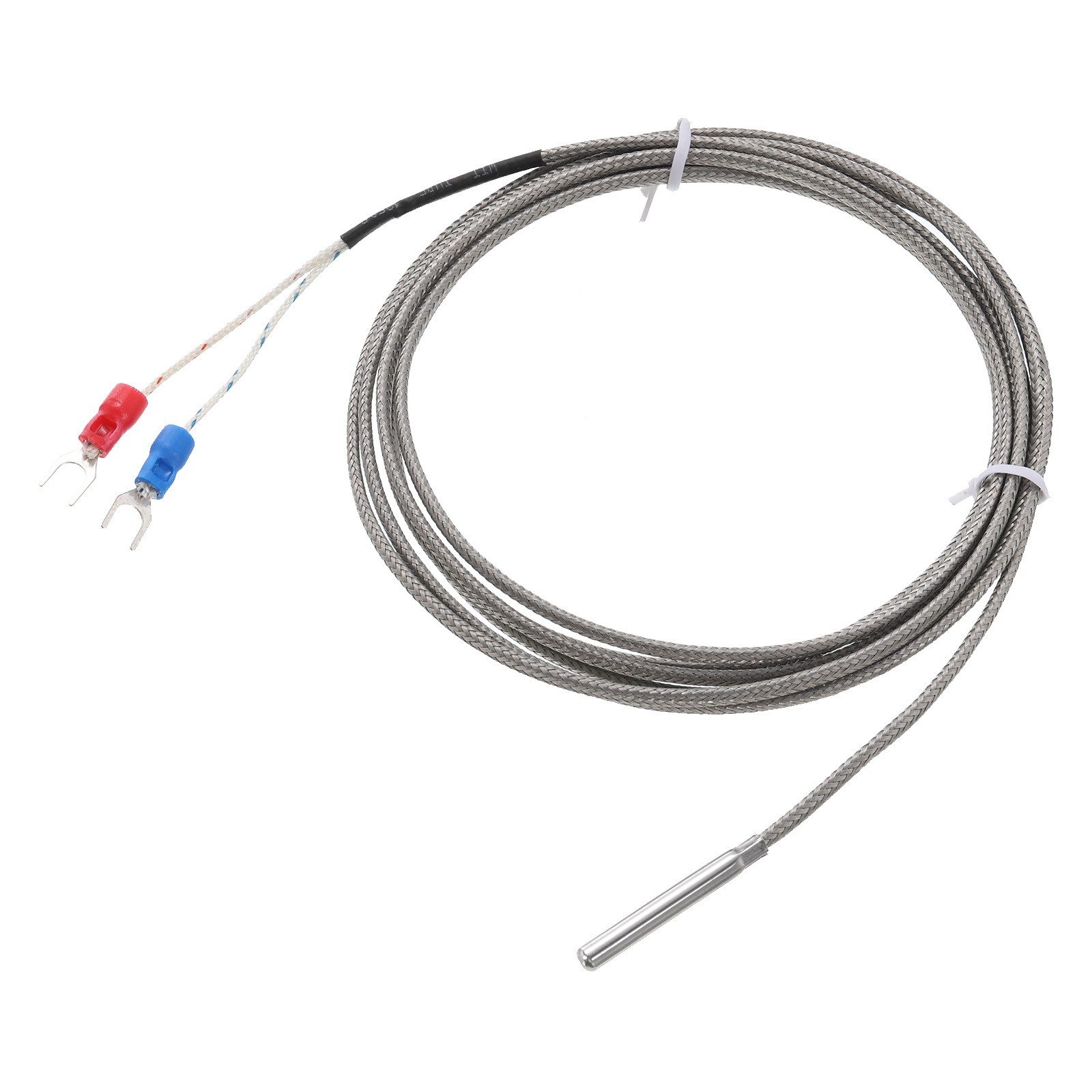 K Type Thermocouple Temperature Sensors Probe 6.6ft 0 to 600°C Stainless Steel
