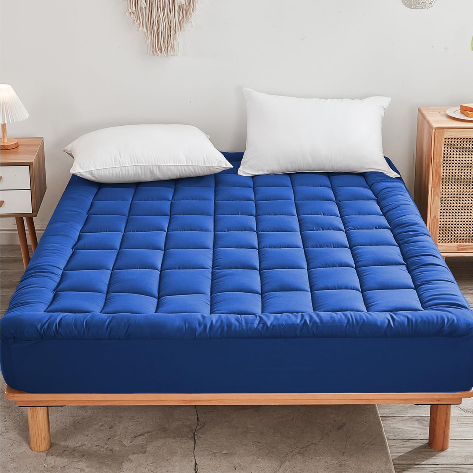Mattress Pad - Soft and Breathable Protector Cover - Queen, Blue