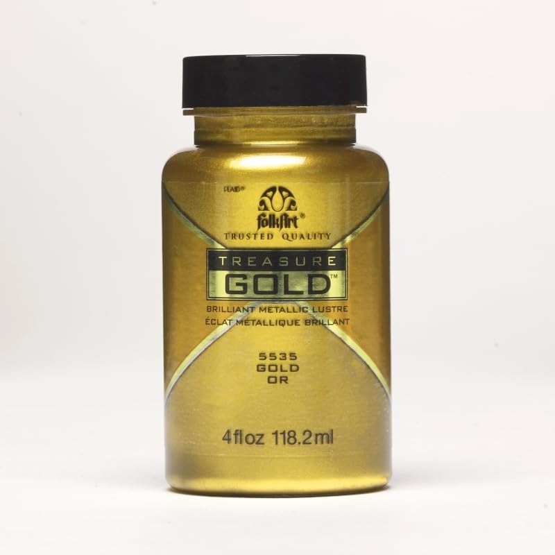 Gold Treasure Brilliant Metallic Acrylic Paint, 4 oz