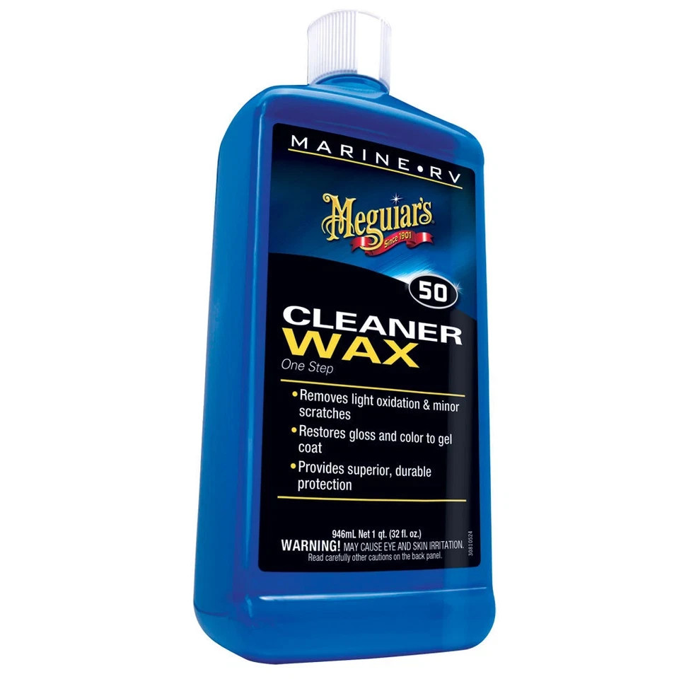 Meguiar's #50 Boat RV Cleaner Wax marine Liquid 32 oz Fiberglass Gel Coat Clean