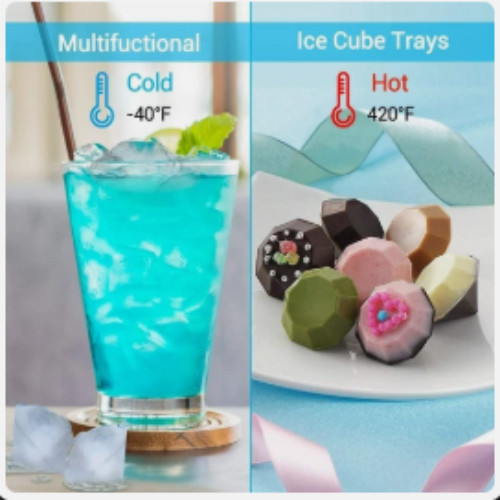 3D Diamond Silicone Ice Cube Tray Mold Whiskey Cocktail Ice Maker