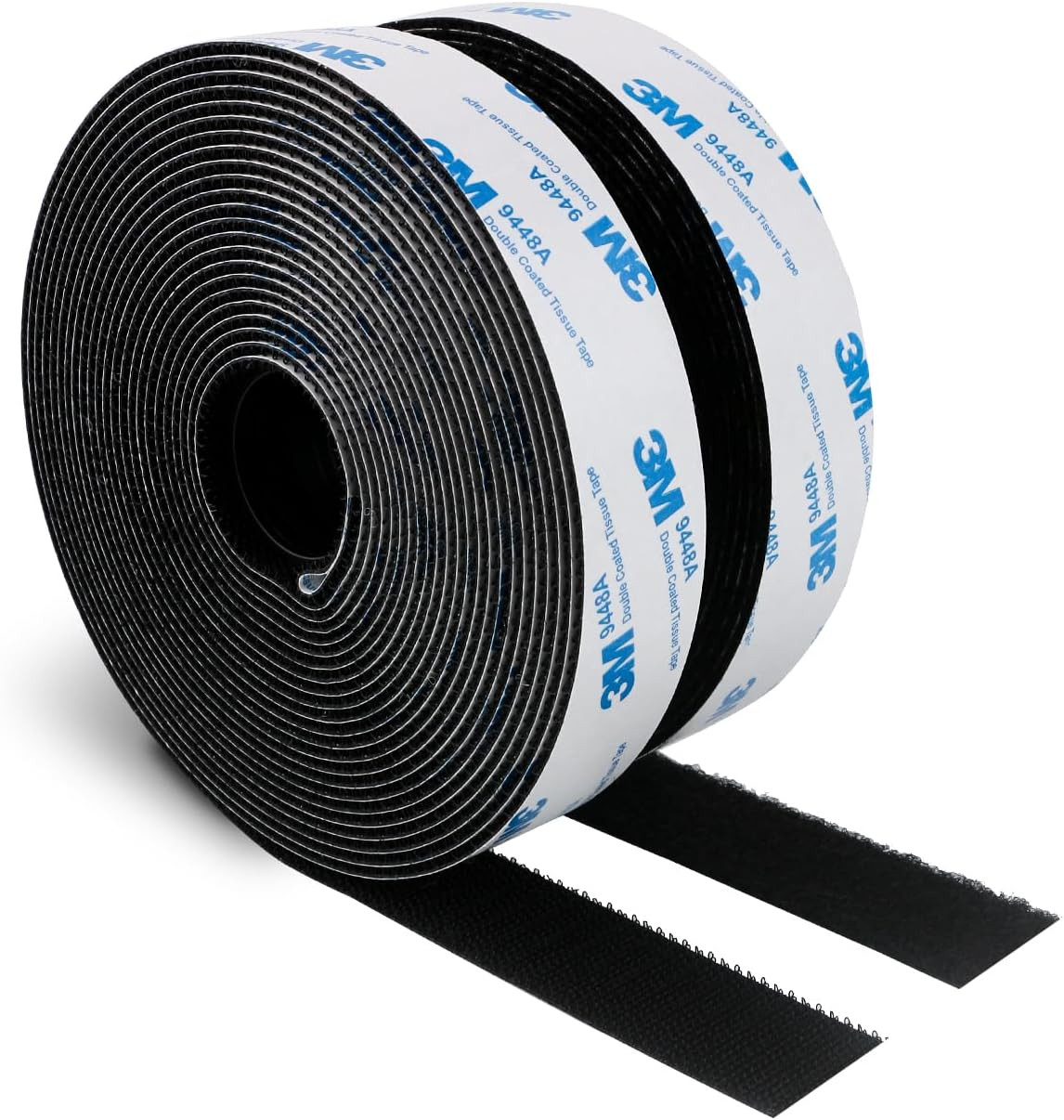 3M Hook and Loop Self Adhesive Tape 3/4" X 20Ft 9448A Sticky Back Black | Interl