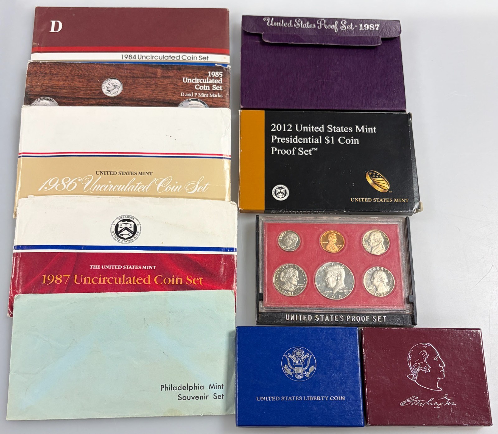 Lot of U.S. Mint Proof & Unc. Coin Sets w/Silver Half Dollar - Group of 10
