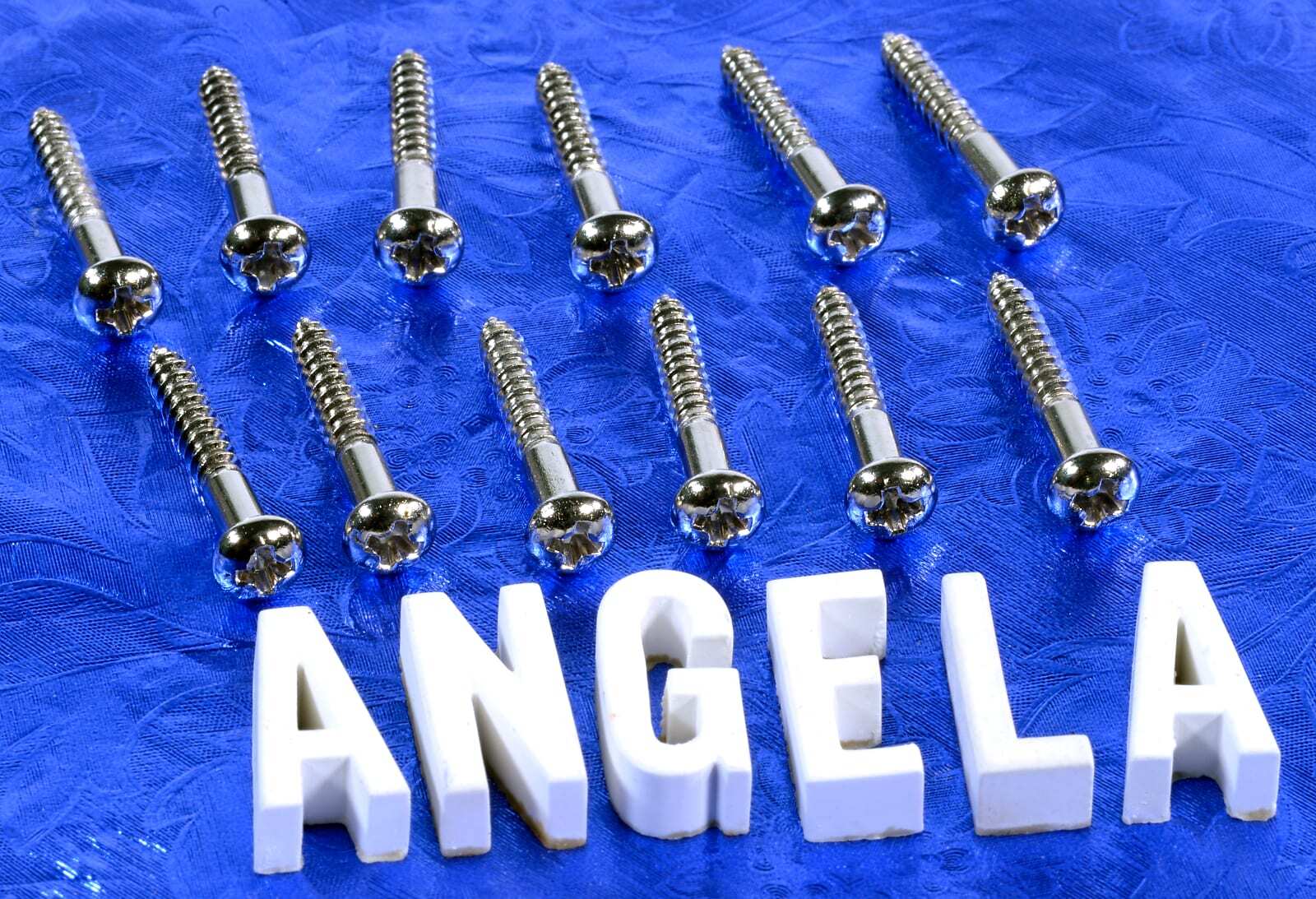 12 #6X1.090" Vintage Strat Style Vibrato Bridge Mounting Screws Nickel, #GSBS