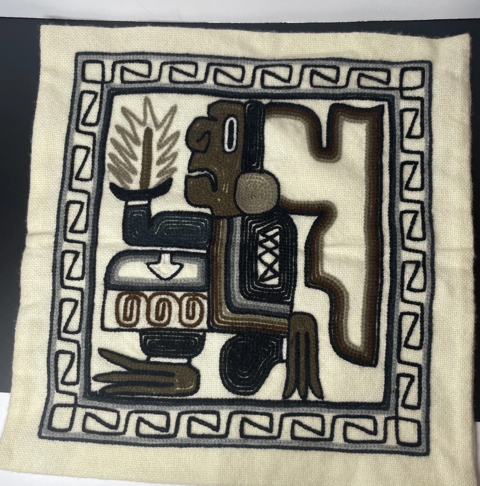 Hand Woven Tapestry Pillow cover South American Ethnic Native Design 16 X 16