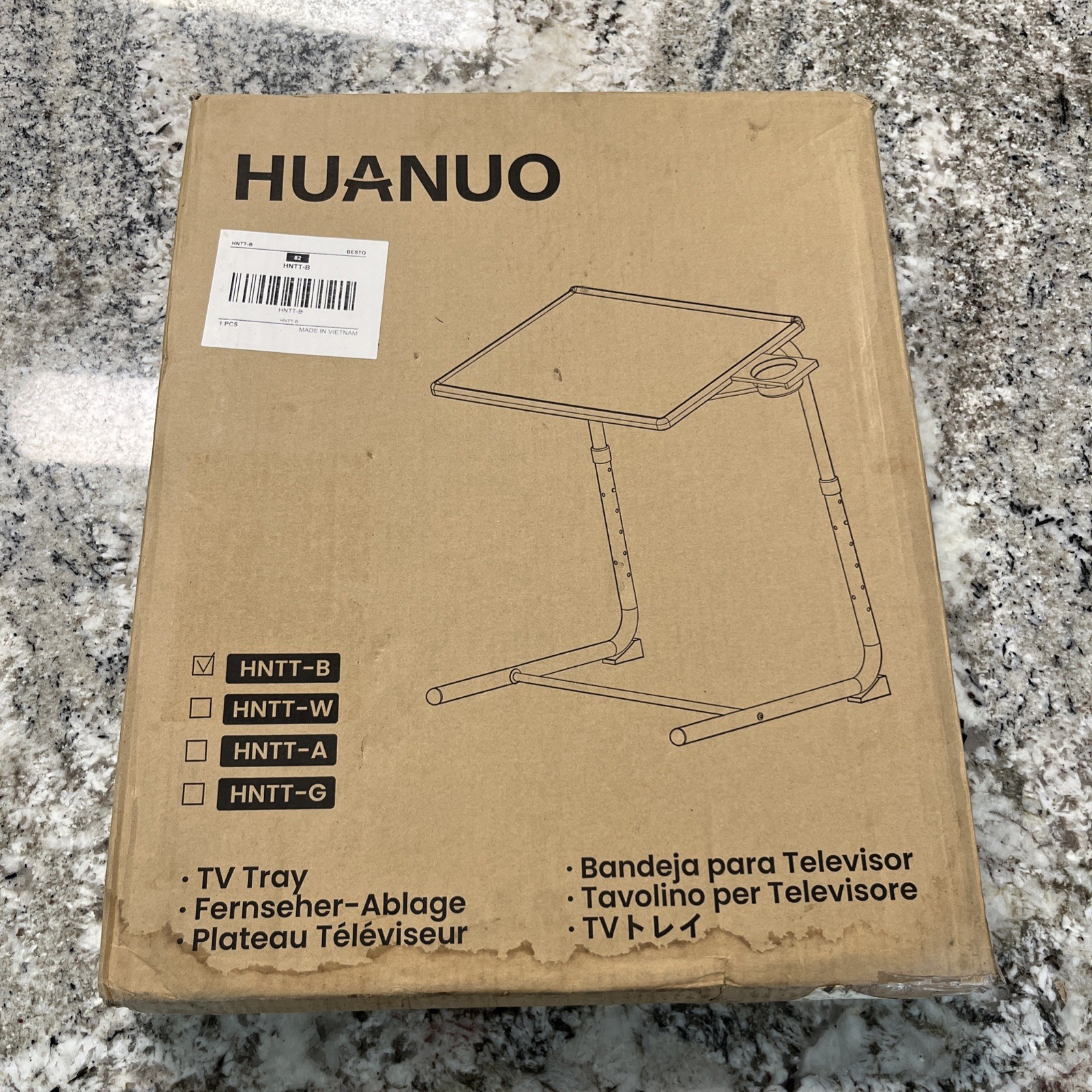 HUANUO TV Tray, Adjustable TV Tray Table - TV Dinner Tray on Bed & Sofa, Comf...