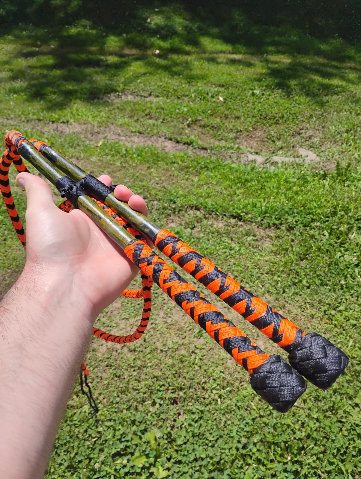 Whip set, 5ft, Custom, Black and Orange, Garfield