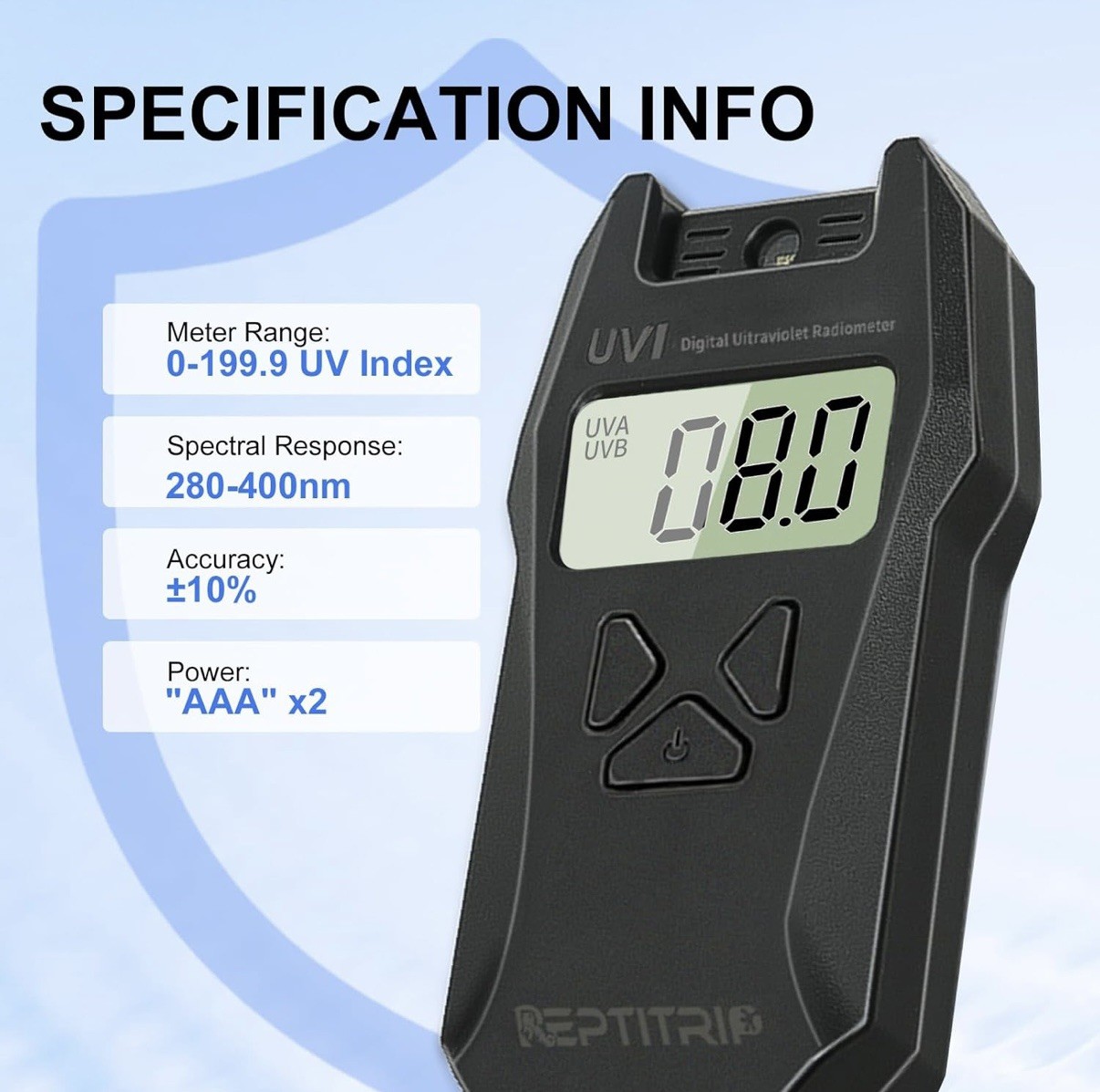 Reptitrip Ultraviolet Radiation Detector Digital UVI Meter Radiometer Tester