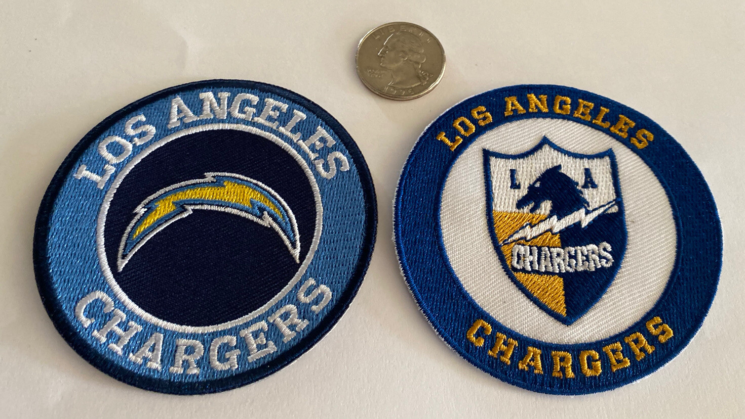 2-Los Angeles Chargers Vintage Style Embroidered Iron On Patches 3”x 3” Awesome!