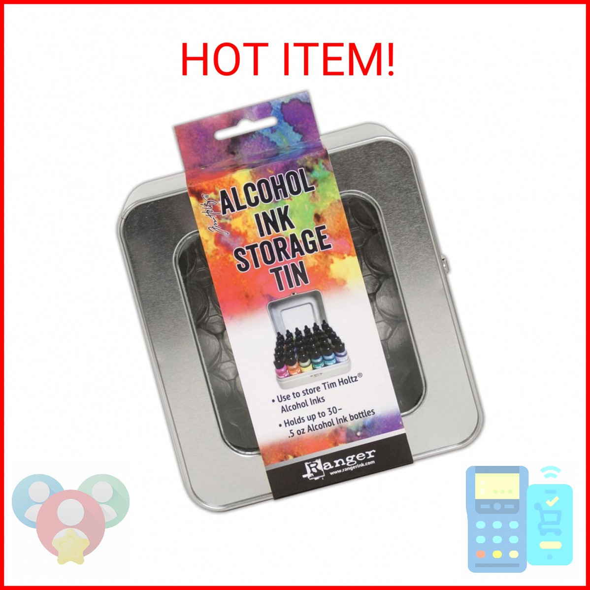 Ranger TAC58618 Tim Holtz Alcohol Ink Storage Tin