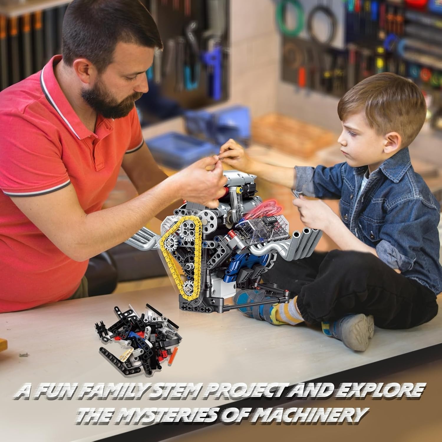 V8 Engine Model Kit,To Build Your Own Mini Engine That Works,Mini Engine Build