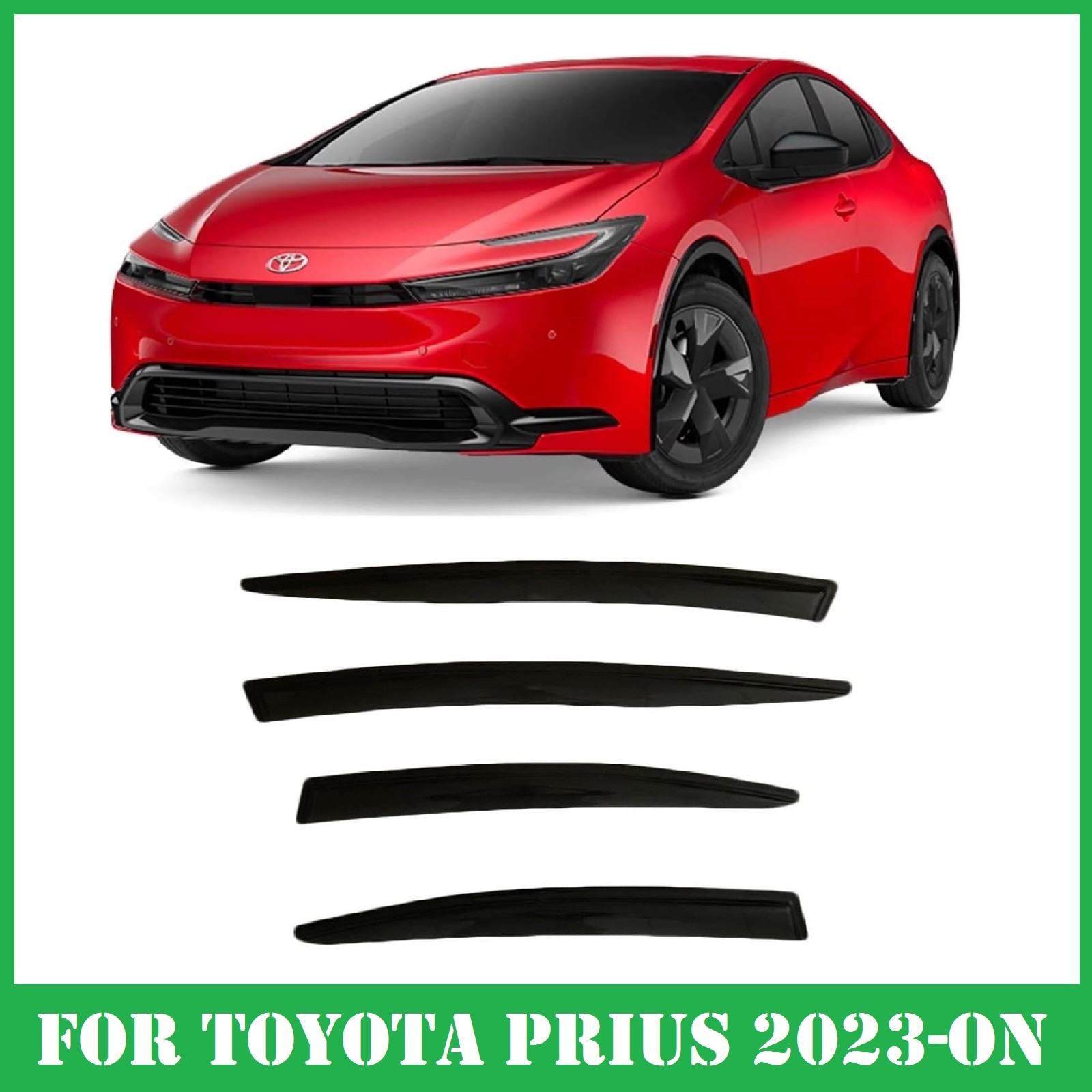 Smoke Tinted Window Visors Deflectors Rain Guards for Toyota Prius 2023-2026