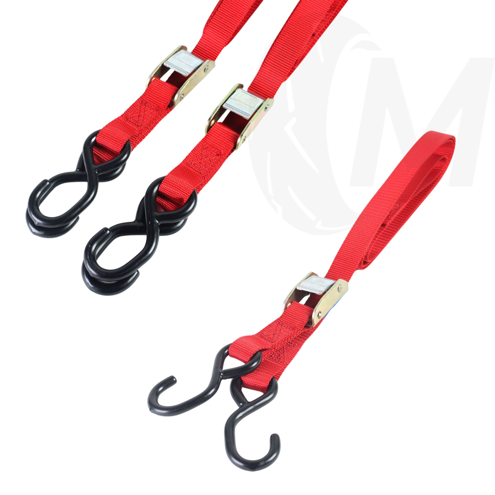 Bike It Motorcycle Tie Down Straps Hooks 1.8m x 25mm 2 pack Universal Transit
