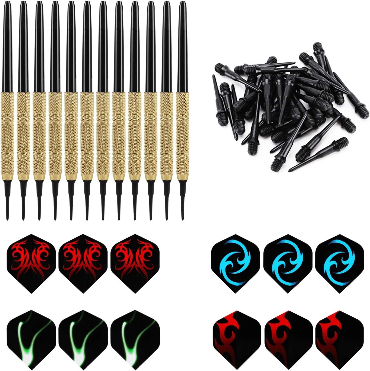 Engage in Fun with 12 Pcs Soft Tip Darts & 36 Replacement Tips - Team Play Ready