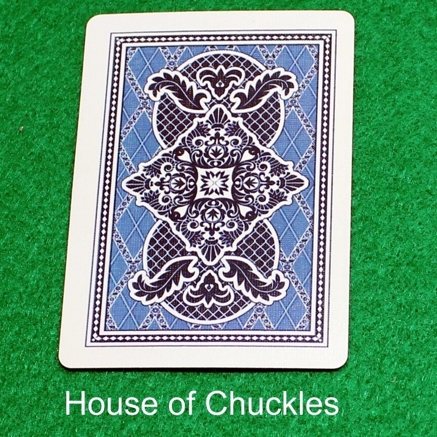 Back #1 Blue, Bicycle Printed Gaff Card, Red