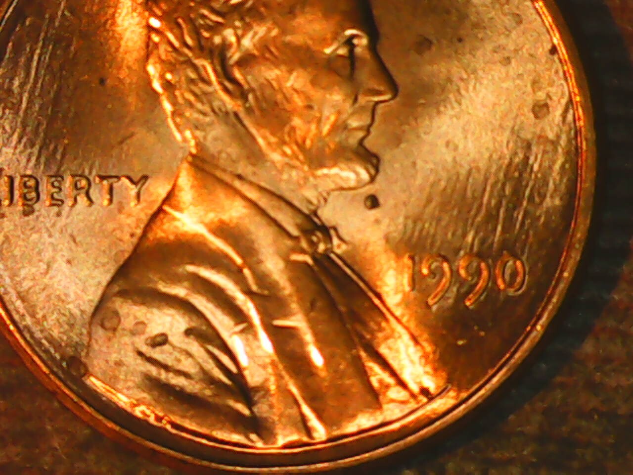1990 Penny Die Crack Reverse