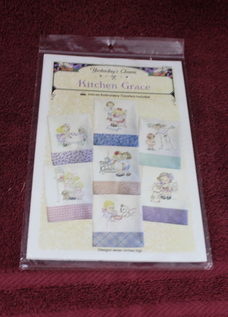 Yesterday's Charm Kitchen Towel Embroidery Pattern - Kitchen Grace