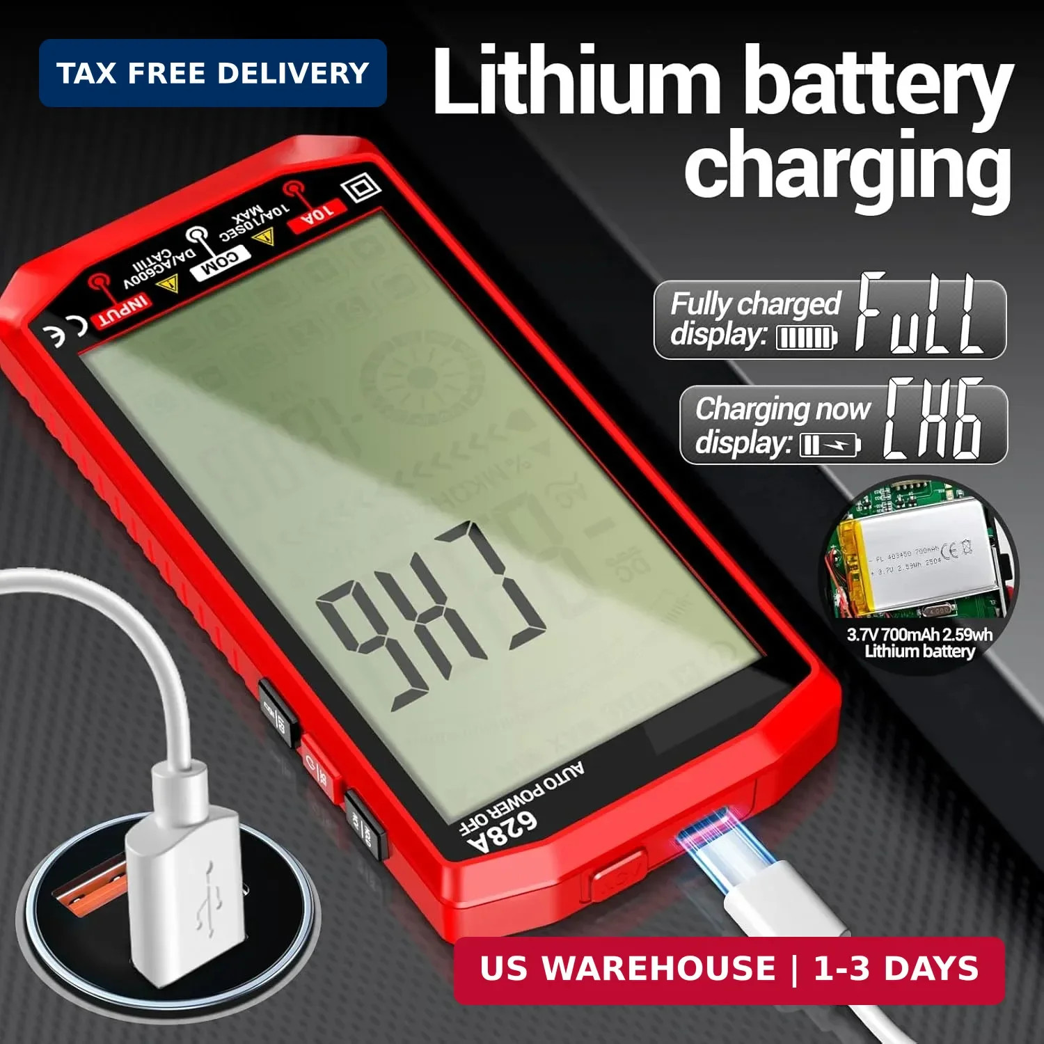 ANENG Multimeter,Digital Voltmeter Tester,TRMS 6000 Counts Rechargeable Meter Me