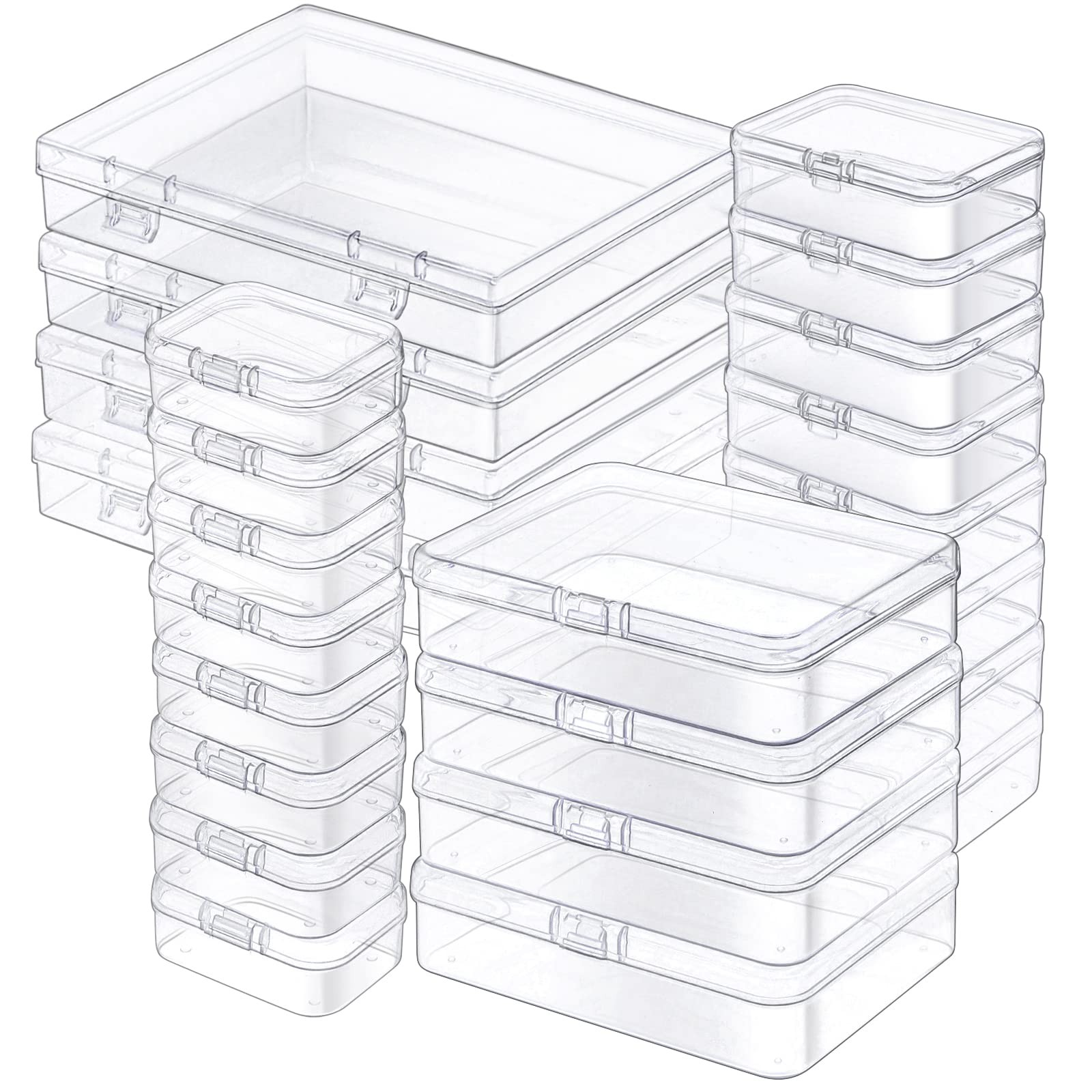 Clear Small Plastic Storage Containers with Lids, 24 Pack