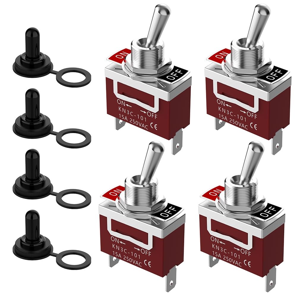 Marine Toggle Switch, Malictele SPST 2Pin Waterproof ON/Off Toggle Switch12V ...
