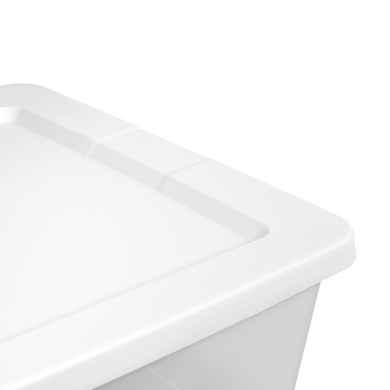 2 Pack 90 Quart Clear Plastic Storage Bin Snap On Lid Stackable Organizer New