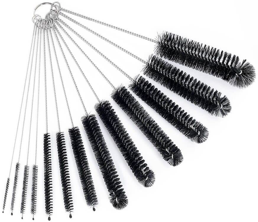 Bottle Cleaning Brushes, 8 Inch Nylon Tube Brush Set, 8.0 Inch (13pcs) Black
