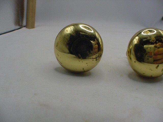 SIX 1" Solid Brass Spun turned knob desk small cabinet pull handle