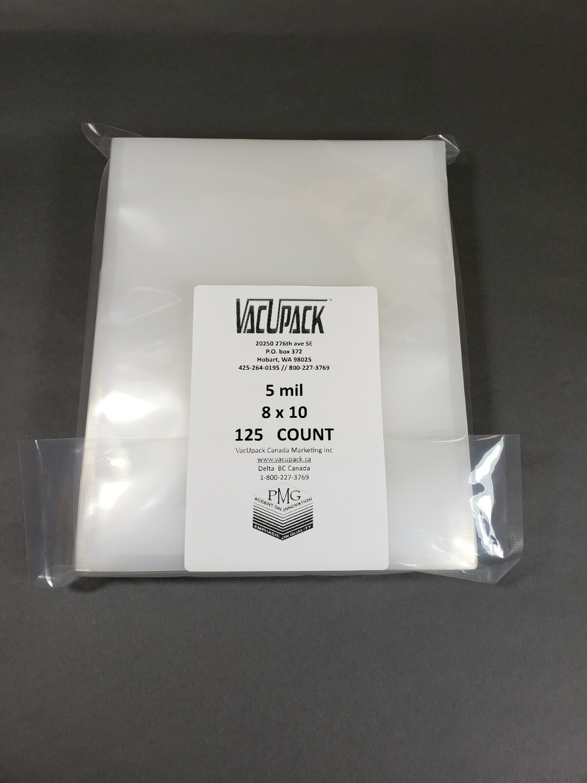 5 Mil 8x10 125ct Flat Commercial Bag Vacuum Sealer VacMaster Food Saver