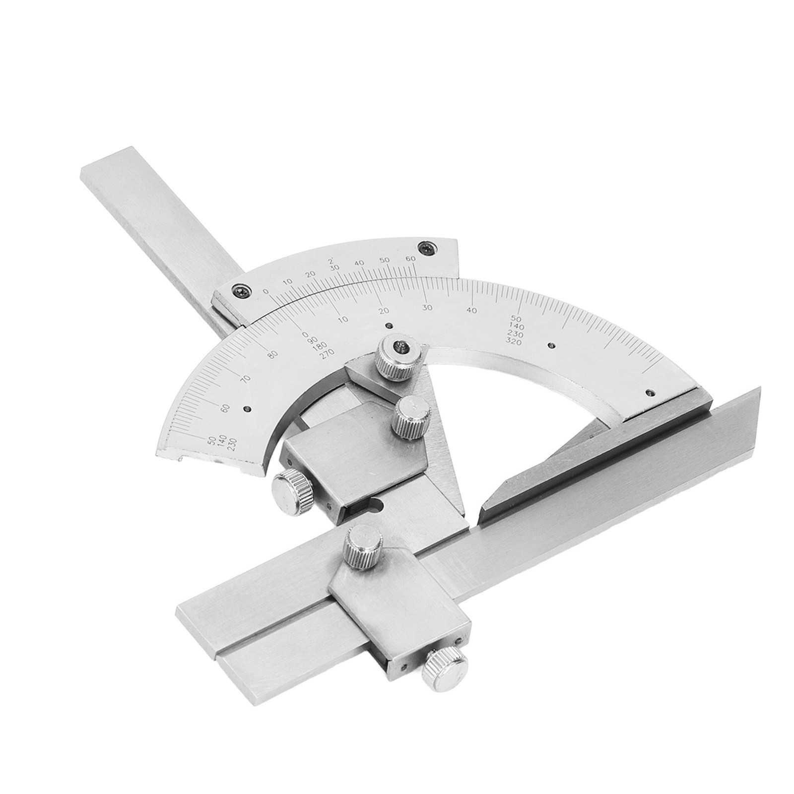 Vernier Bevel Protractor 0-320° Fine Tuning Angle Finder Measuring Ruler Part
