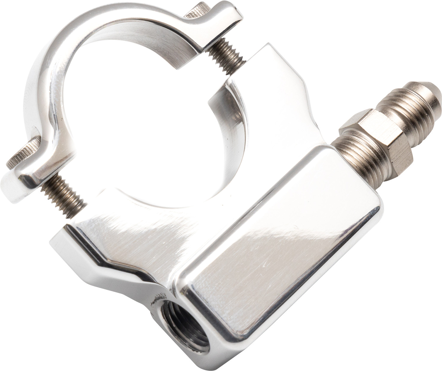FEULING PARTS Oil Pressure Gauge Mount - 1" - Chrome 9051